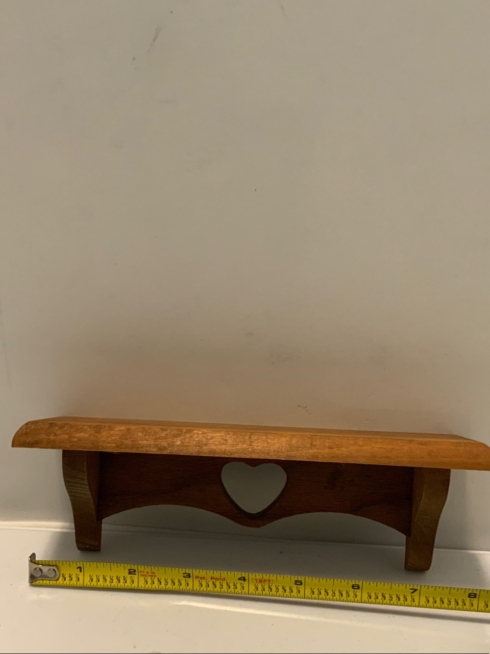 Blue Decorative Plastic Bin with Wooden Heart Accent Shelf - Home Wall Decor